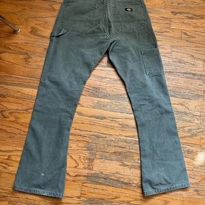 Dickies Men's Relaxed Fit Straight-Leg Duck Carpenter Jean, Moss, 34W x 32L